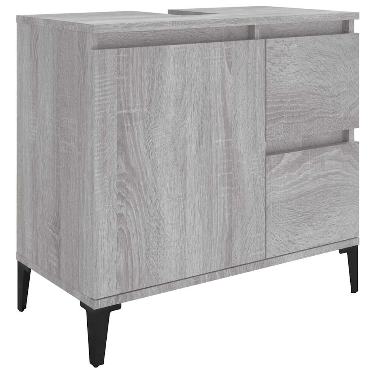 vidaXL Ντουλάπι Μπάνιου Γκρι Sonoma 65x33x60 εκ. Επεξεργασμένο Ξύλο