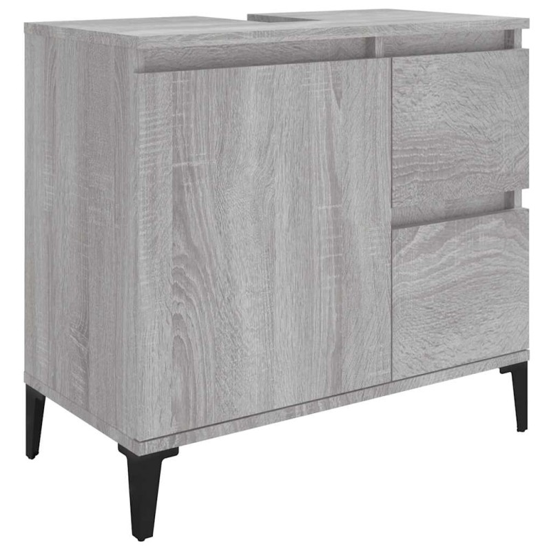 vidaXL Ντουλάπι Μπάνιου Γκρι Sonoma 65x33x60 εκ. Επεξεργασμένο Ξύλο