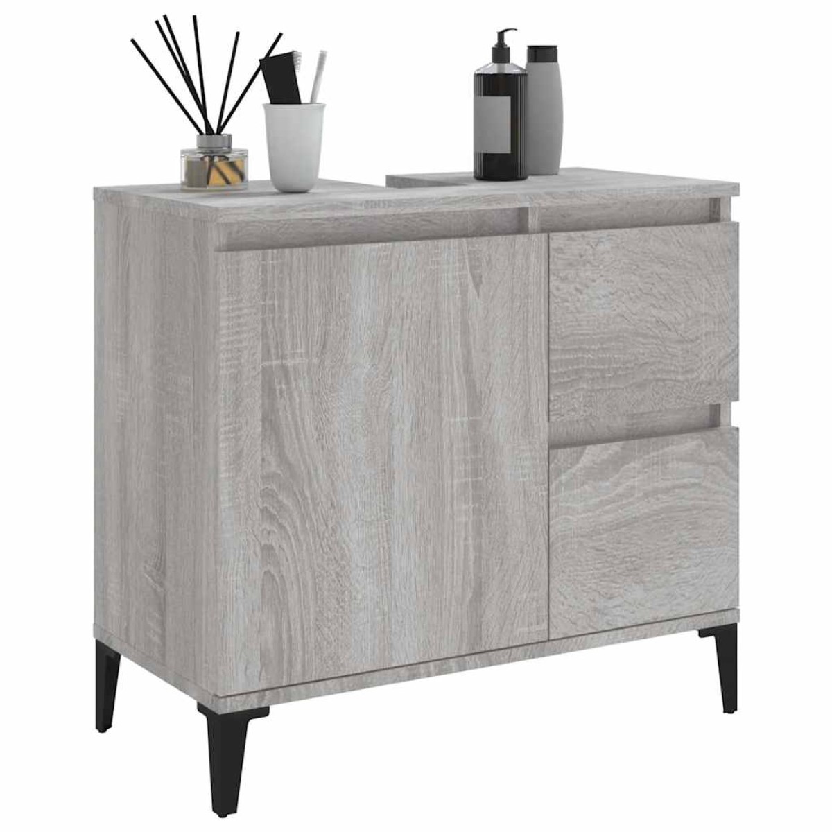 vidaXL Ντουλάπι Μπάνιου Γκρι Sonoma 65x33x60 εκ. Επεξεργασμένο Ξύλο