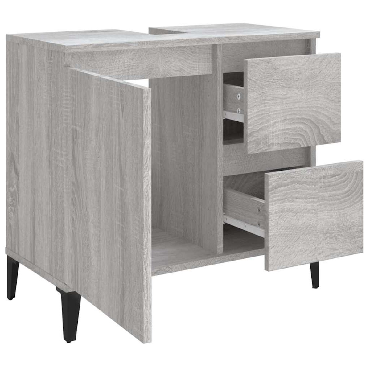 vidaXL Ντουλάπι Μπάνιου Γκρι Sonoma 65x33x60 εκ. Επεξεργασμένο Ξύλο