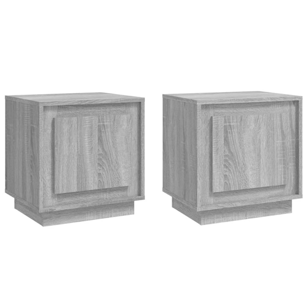 vidaXL Κομοδίνα 2 τεμ. Γκρι Sonoma 44x35x45 εκ. από Επεξεργασμένο Ξύλο