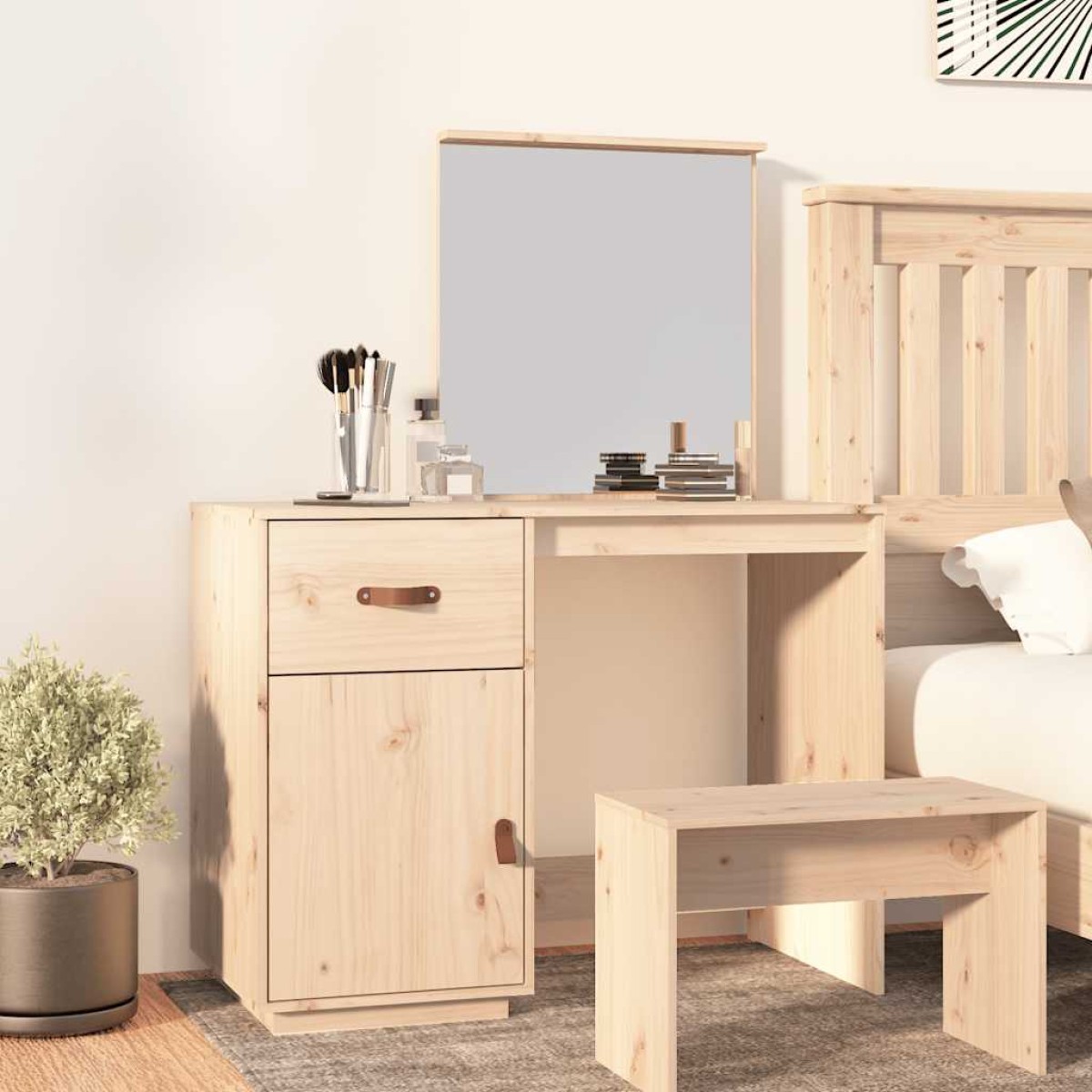 vidaXL Μπουντουάρ 95x50x134 εκ. Μασίφ Ξύλο Πεύκου