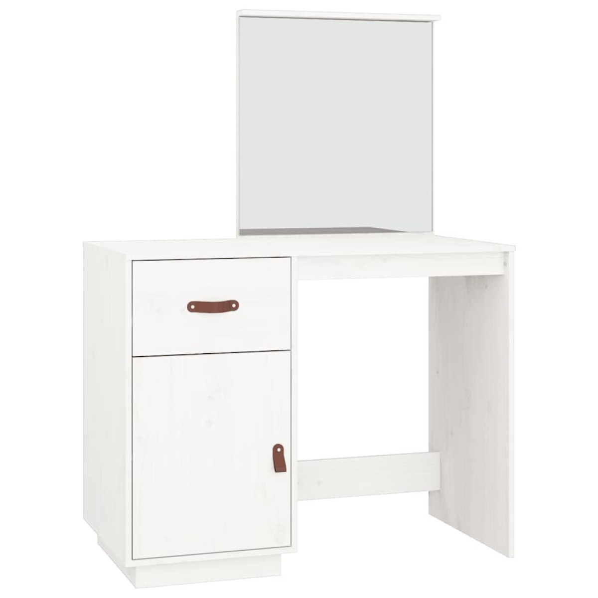 vidaXL Μπουντουάρ Λευκό 95x50x134 εκ. Μασίφ Ξύλο Πεύκου