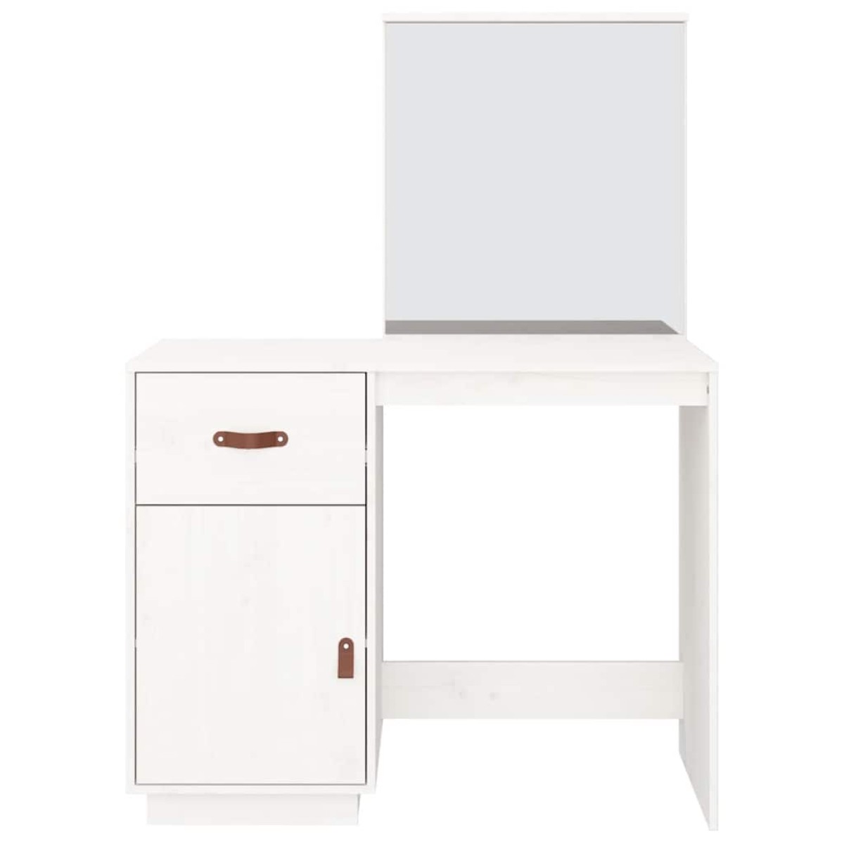 vidaXL Μπουντουάρ Λευκό 95x50x134 εκ. Μασίφ Ξύλο Πεύκου