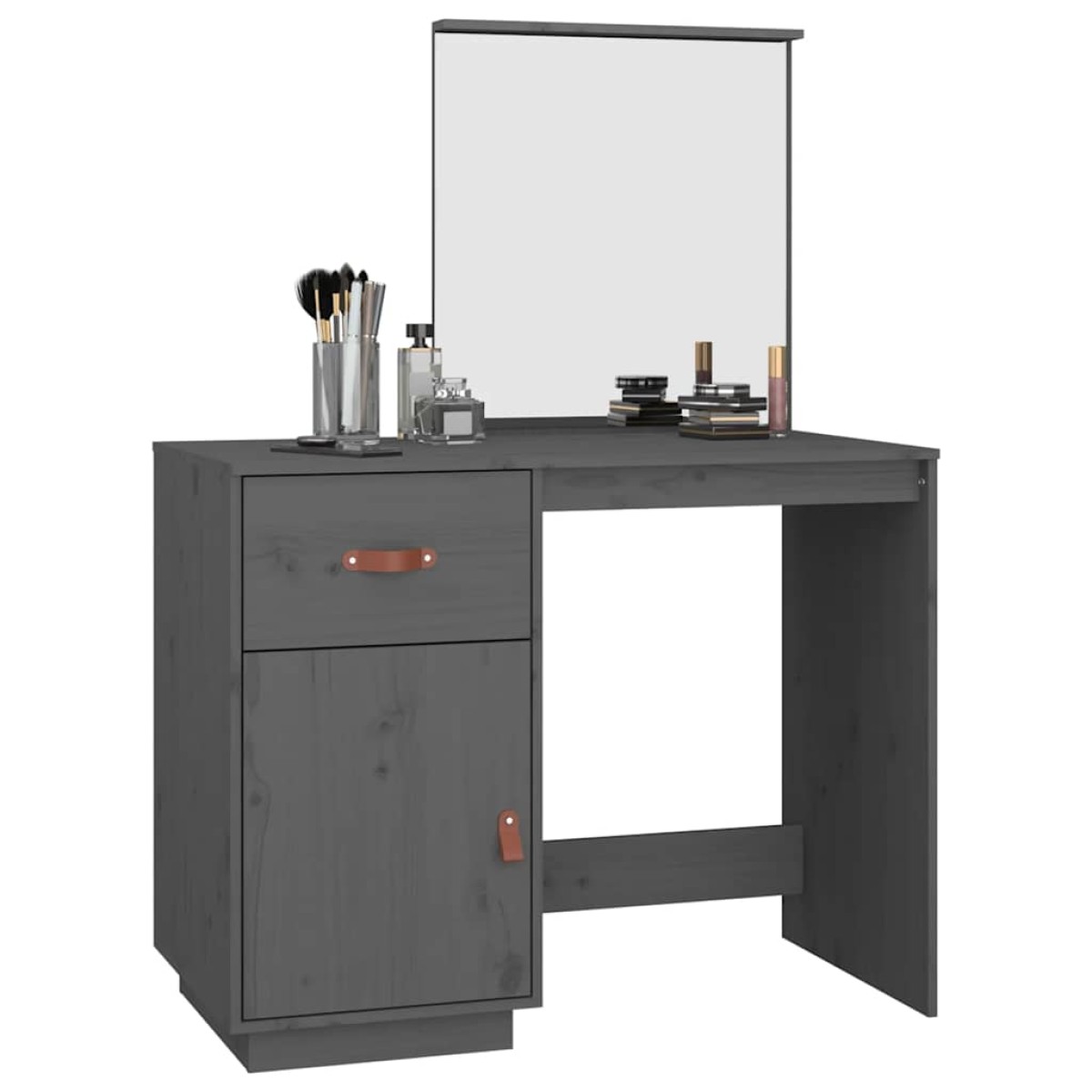 vidaXL Μπουντουάρ Γκρι 95x50x134 εκ. Μασίφ Ξύλο Πεύκου