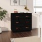 vidaXL Ντουλάπι Μαύρος 80x40x75 εκ. από Μασίφ Ξύλο Πεύκου