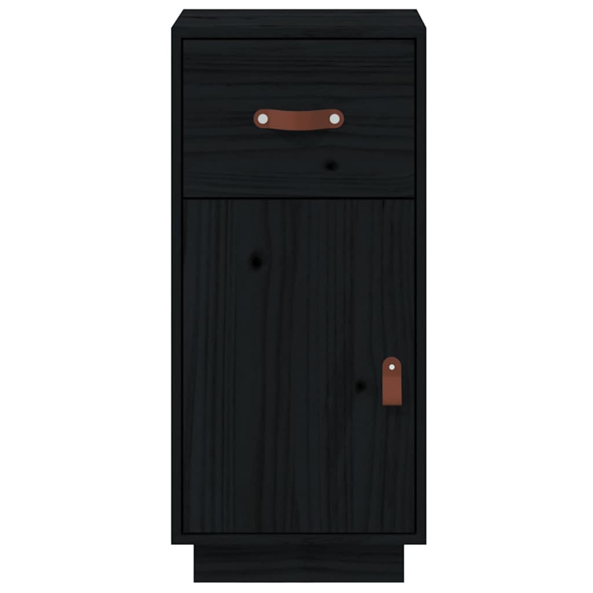 vidaXL Ντουλάπι Μαύρο 34 x 40 x 75 εκ. από Μασίφ Ξύλο Πεύκου