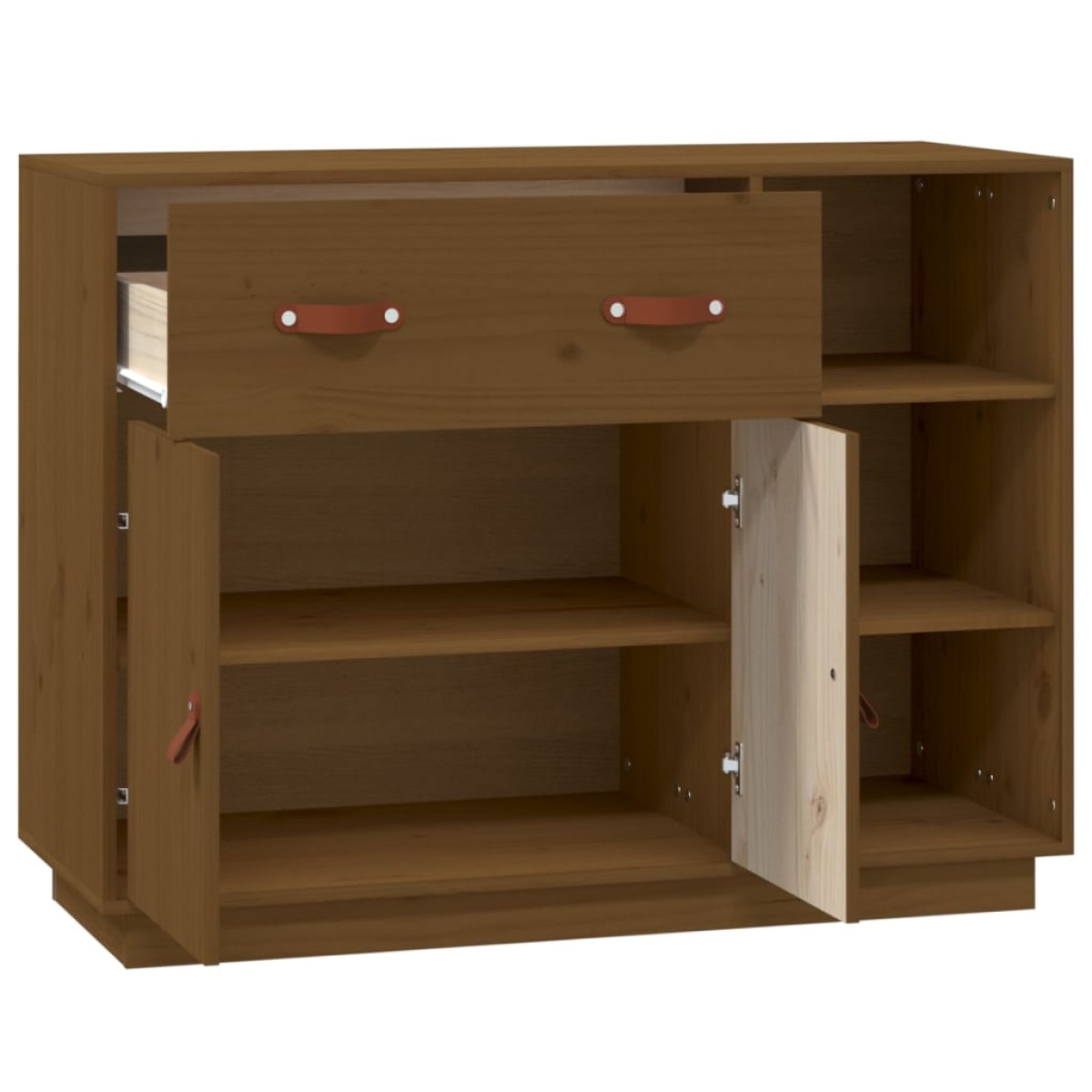 vidaXL Ντουλάπι Καφέ Μελί 98,5x40x75 εκ. από Μασίφ Ξύλο Πεύκου