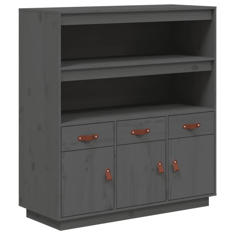 vidaXL Ντουλάπι Γκρι 100 x 40 x 108,5 εκ. από Μασίφ Ξύλο Πεύκου