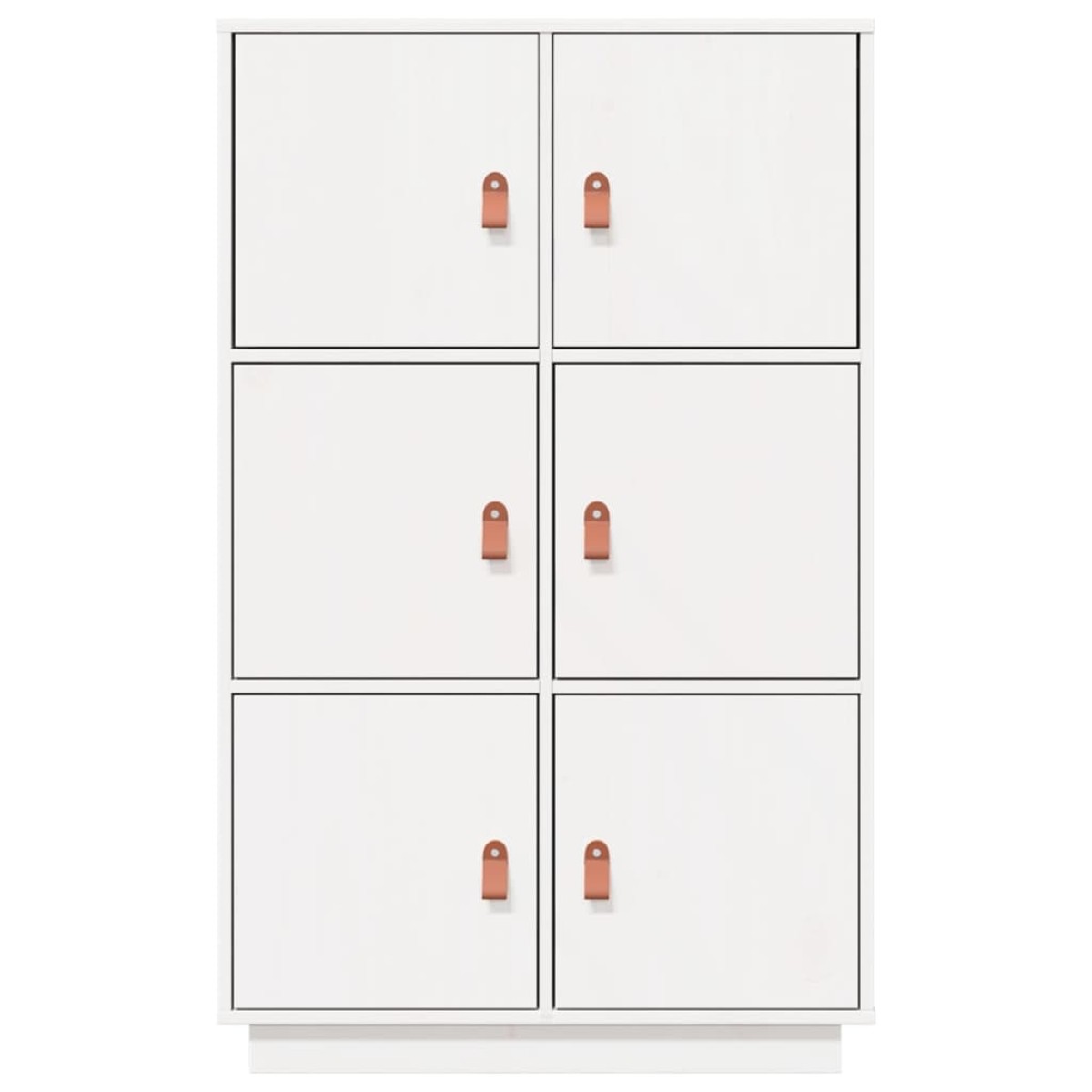 vidaXL Ντουλάπι Ψηλό Λευκό 67 x 40 x 108,5 εκ. από Μασίφ Ξύλο Πεύκου