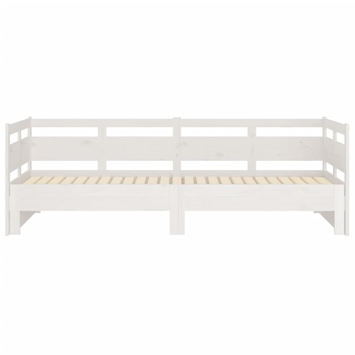 vidaXL Καναπές Κρεβάτι Συρόμενος Λευκός 2x(90x200) εκ. από Μασίφ Πεύκο