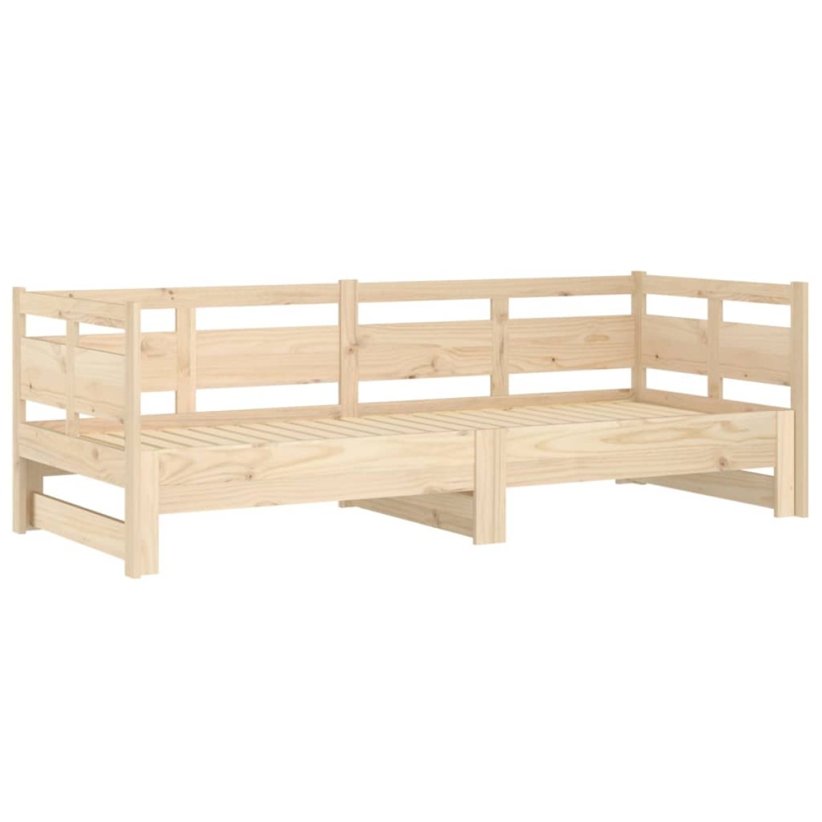 vidaXL Καναπές Κρεβάτι Συρόμενος 2x(90x190) εκ. από Μασίφ Ξύλο Πεύκου