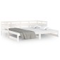 vidaXL Καναπές Κρεβάτι Συρόμενος Λευκός 2x(90x190) εκ. από Μασίφ Πεύκο