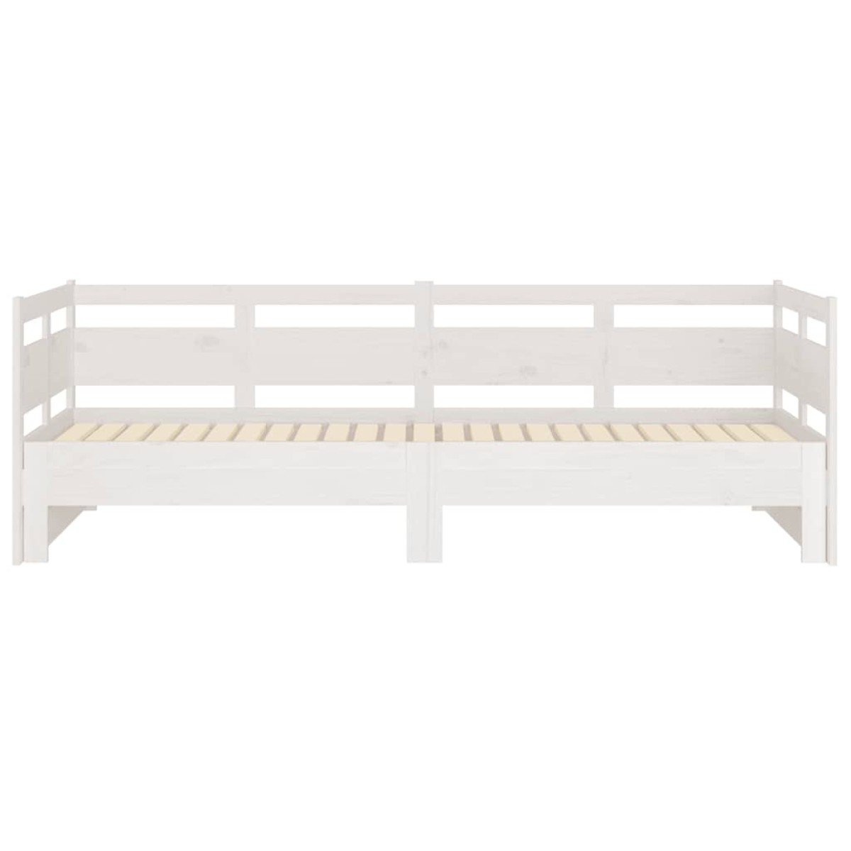 vidaXL Καναπές Κρεβάτι Συρόμενος Λευκός 2x(90x190) εκ. από Μασίφ Πεύκο