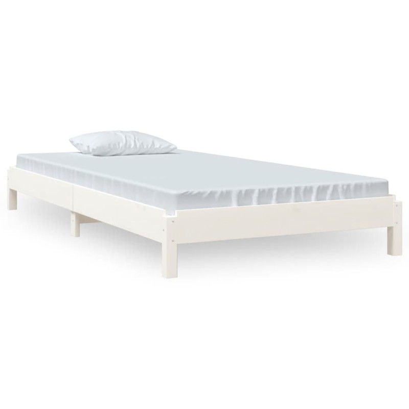 vidaXL Κρεβάτι Στοιβαζόμενο Λευκός 90x190 εκ. από Μασίφ Ξύλο Πεύκου