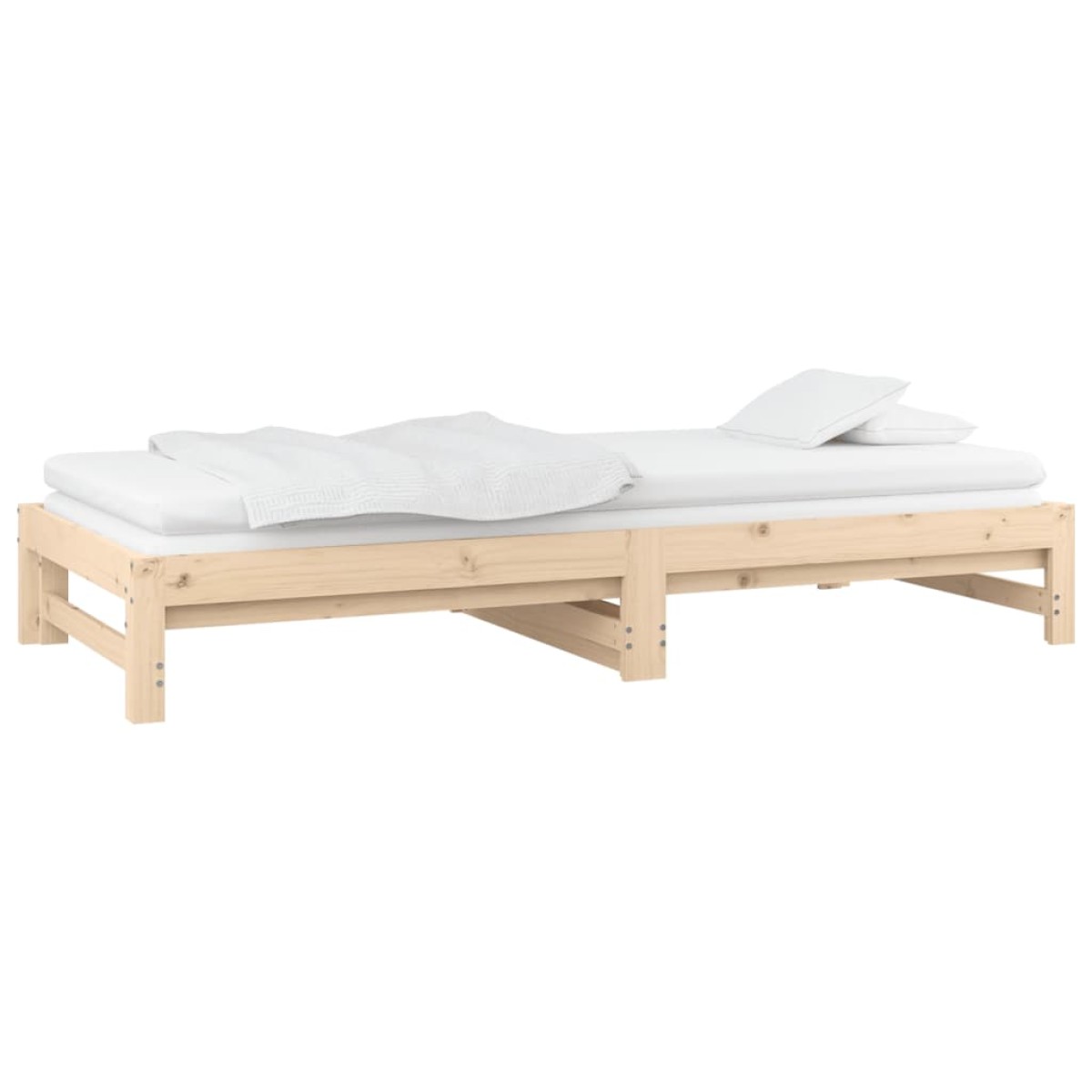 vidaXL Καναπές Κρεβάτι Συρόμενος 2x(90x190) εκ. Μασίφ Ξύλο Πεύκου