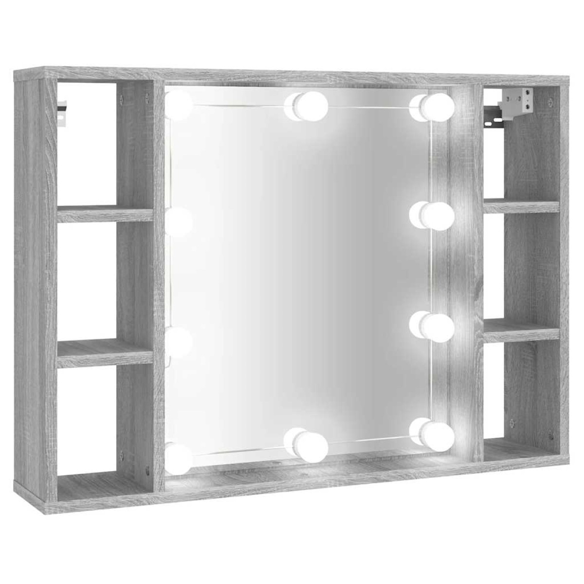 vidaXL Έπιπλο Καθρέπτη με LED Γκρι Sonoma 76 x 15 x 55 εκ.