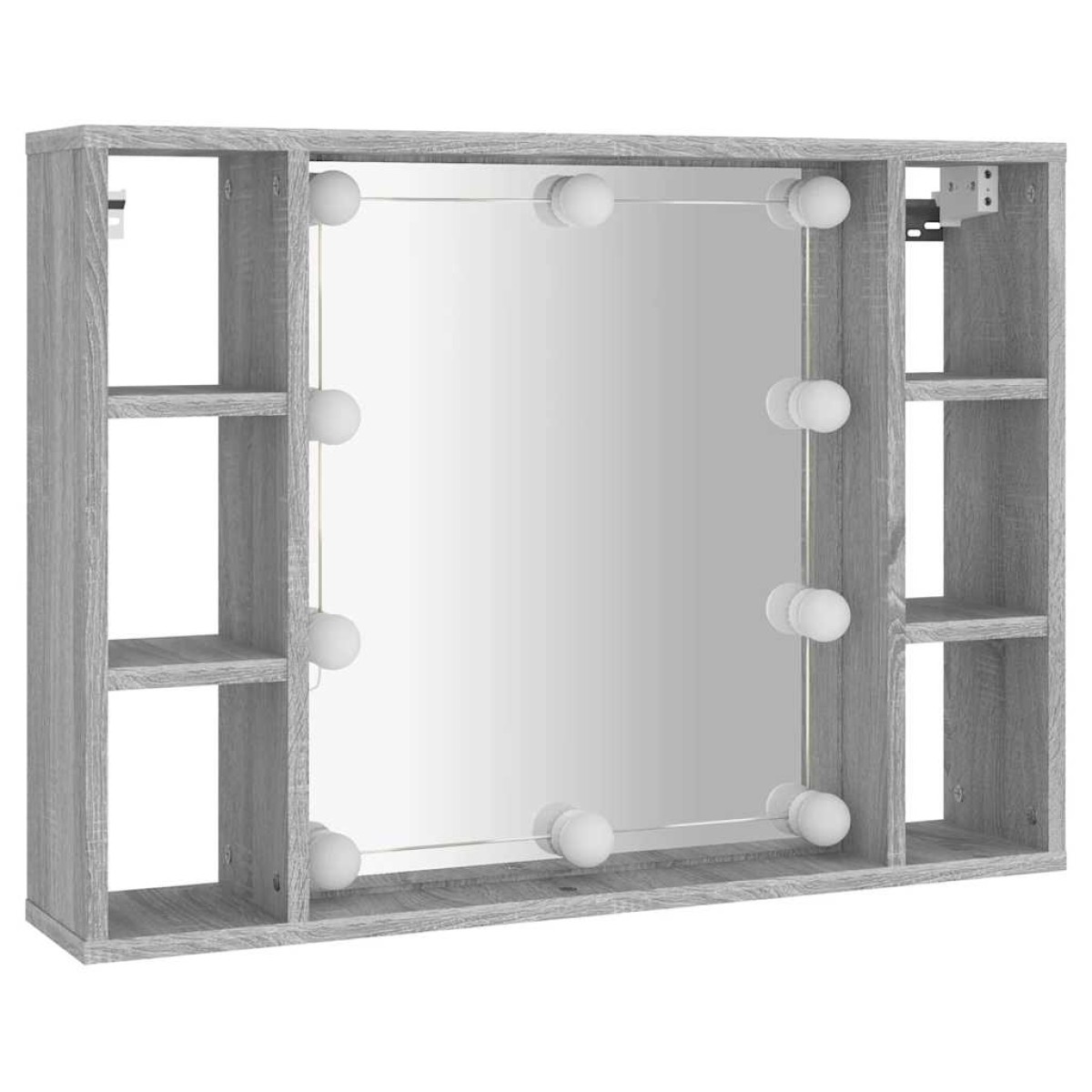 vidaXL Έπιπλο Καθρέπτη με LED Γκρι Sonoma 76 x 15 x 55 εκ.