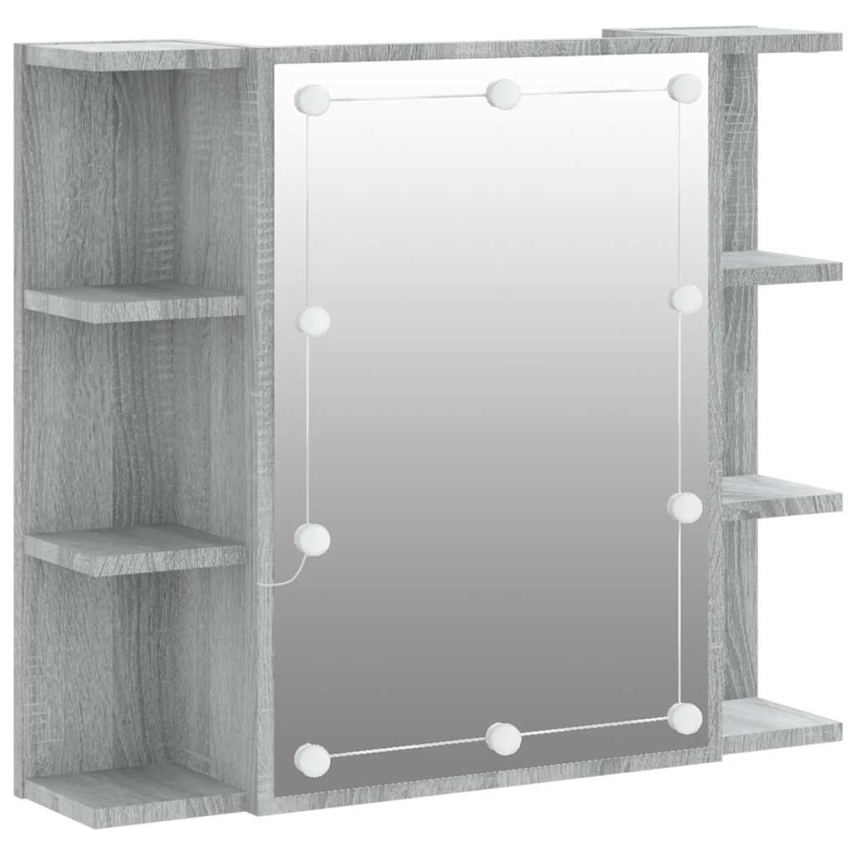 vidaXL Έπιπλο Καθρέπτη με LED Γκρι Sonoma 70x16,5x60 εκ.