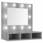 vidaXL Έπιπλο Καθρέπτη με LED Γκρι Sonoma 60x31,5x62 εκ.