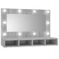 vidaXL Έπιπλο Καθρέπτη με LED Γκρι Sonoma 90x31,5x62 εκ.