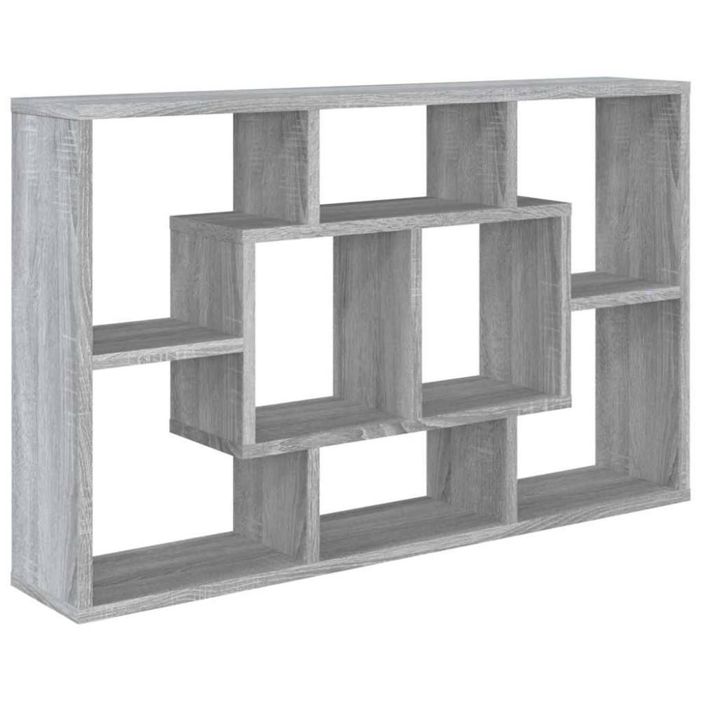 vidaXL Ραφιέρα Τοίχου Γκρι Sonoma 85x16x52,5 εκ. Επεξεργασμένο Ξύλο