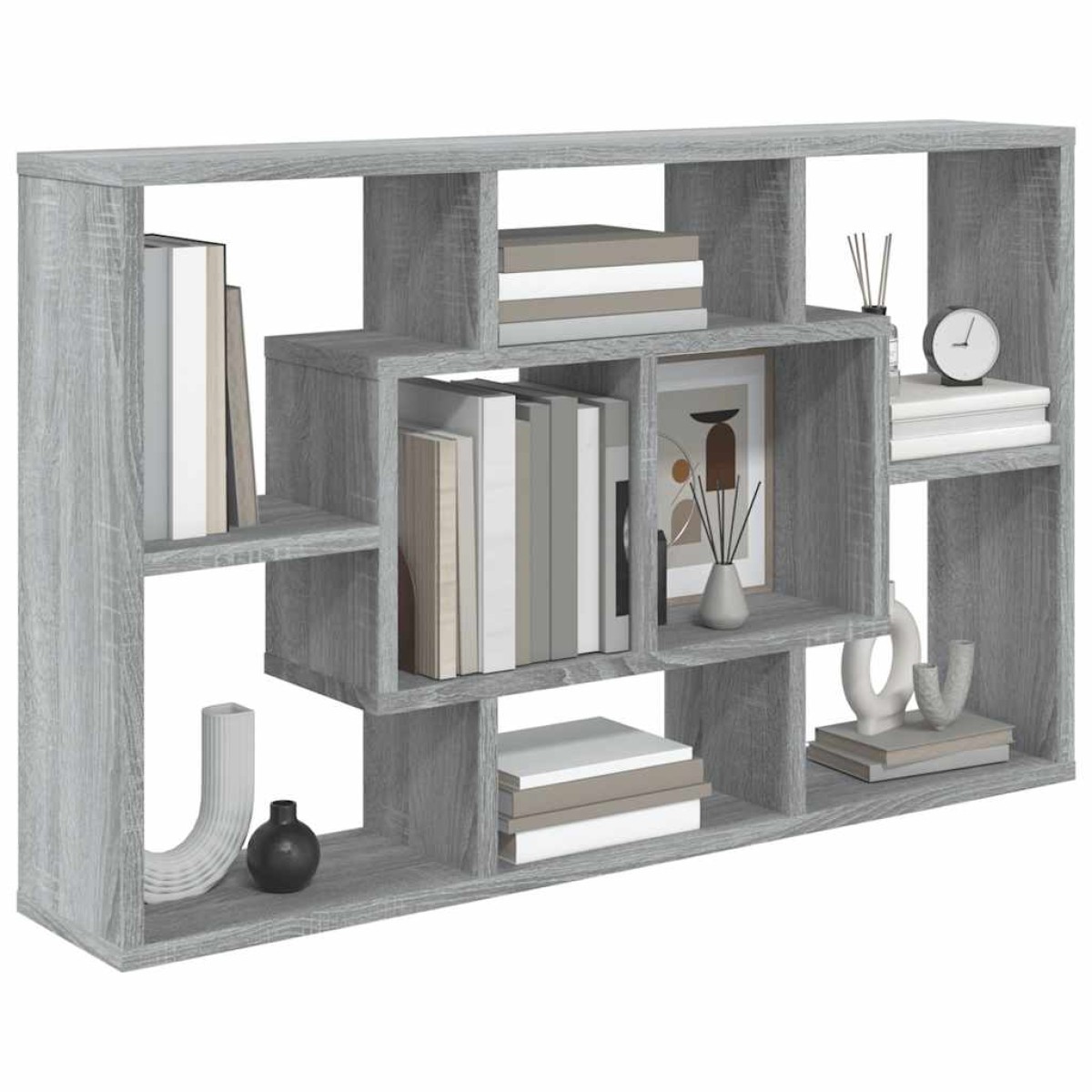 vidaXL Ραφιέρα Τοίχου Γκρι Sonoma 85x16x52,5 εκ. Επεξεργασμένο Ξύλο