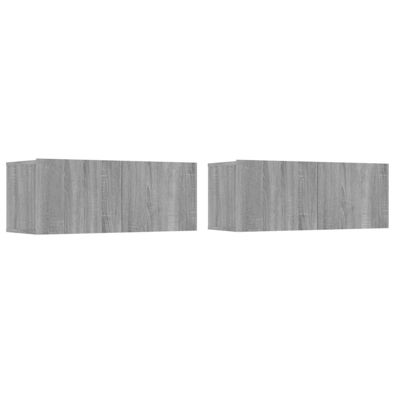vidaXL Έπιπλα Τηλεόρασης 2 τεμ. Γκρι Sonoma 80x30x30 εκ. Επεξ. Ξύλο