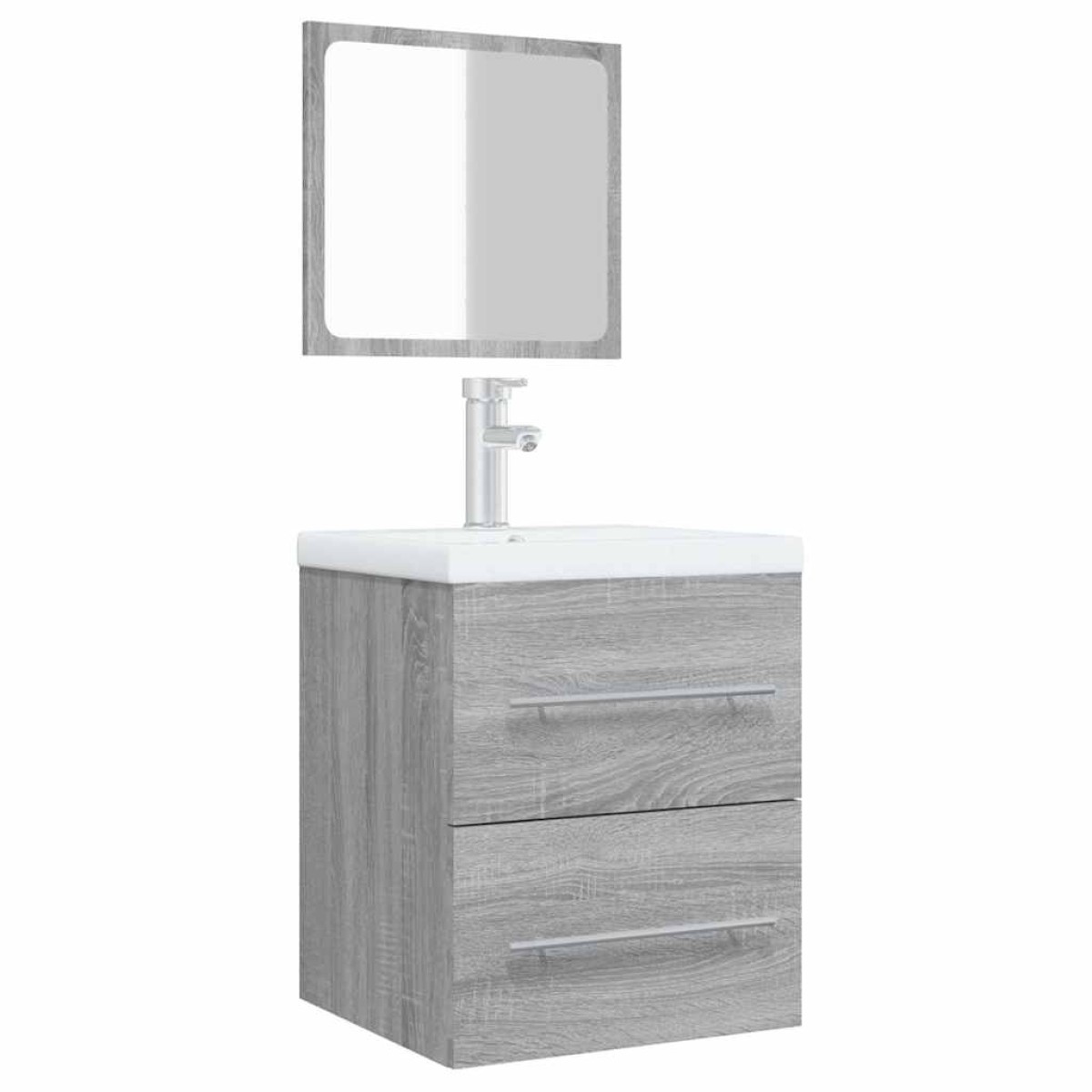 vidaXL Ντουλάπι Μπάνιου με Καθρέφτη Γκρι Sonoma 41x38,5x48 εκ.