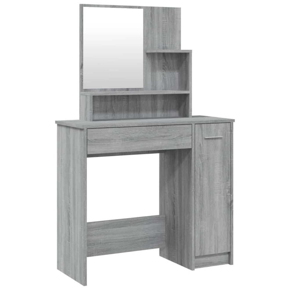 vidaXL Μπουντουάρ με Καθρέφτη Γκρι Sonoma 86,5x35x136 εκ.