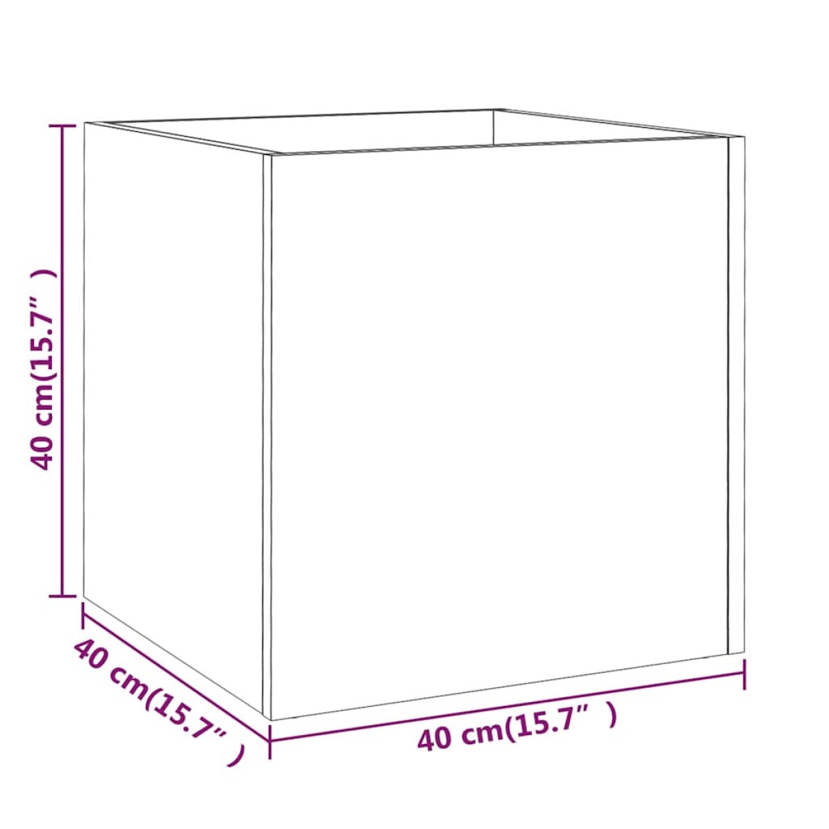 vidaXL Ζαρντινιέρα Καπνιστή δρυς 40x40x40 εκ. από Επεξεργασμένο Ξύλο