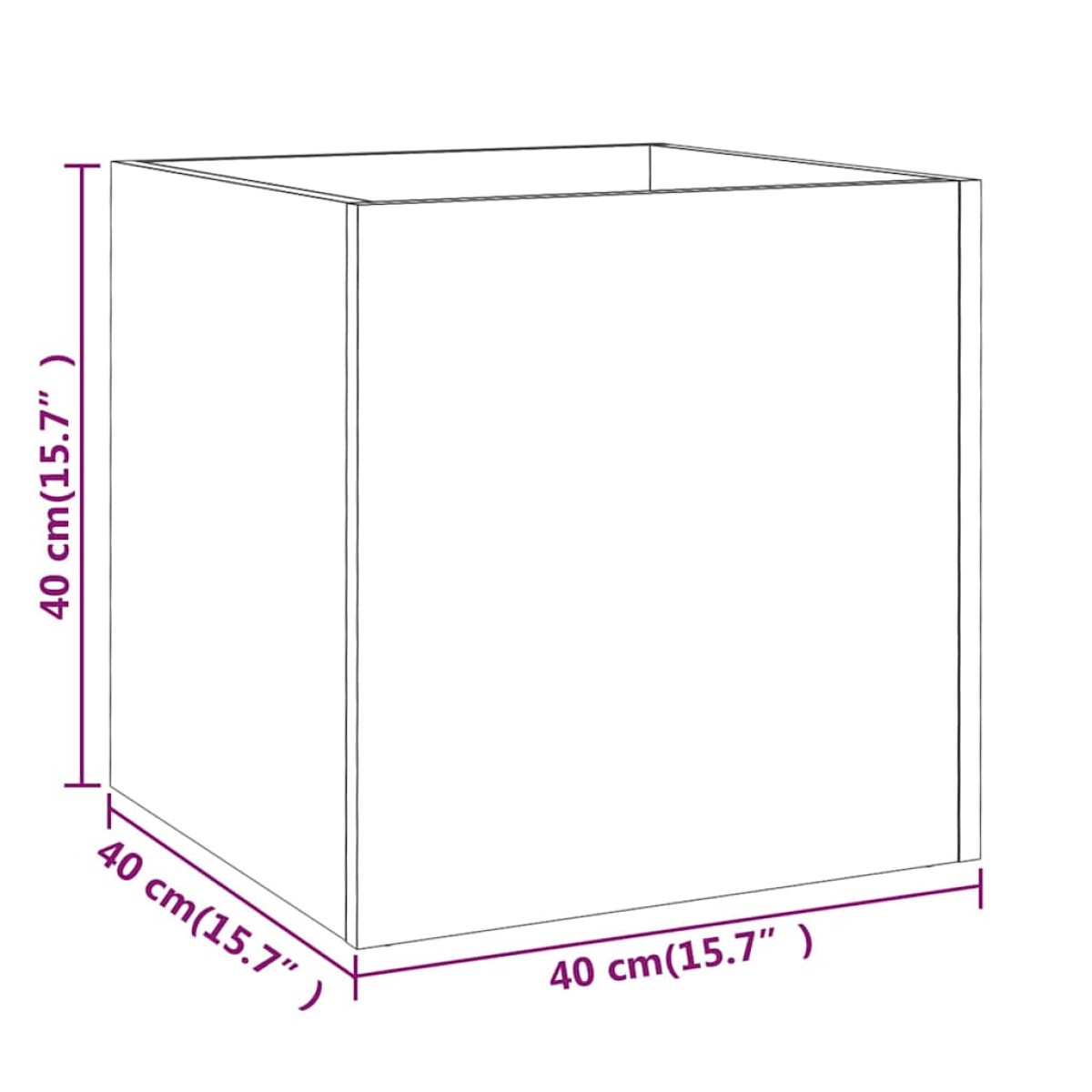 vidaXL Ζαρντινιέρα Καφέ δρυς 40 x 40 x 40 εκ. από Επεξεργασμένο Ξύλο