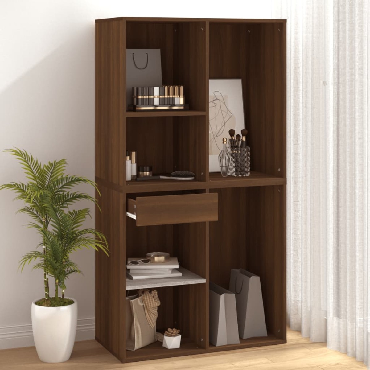 808840 vidaXL Ντουλάπι Καλλυντικών Καφέ Δρυς 80x40x75 εκ. Επεξ. ξύλο