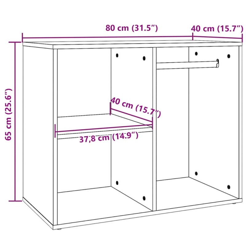vidaXL Ντουλάπι Γυαλιστερό Καπνιστή Δρυς 80x40x65εκ.Επεξεργασμένο Ξύλο