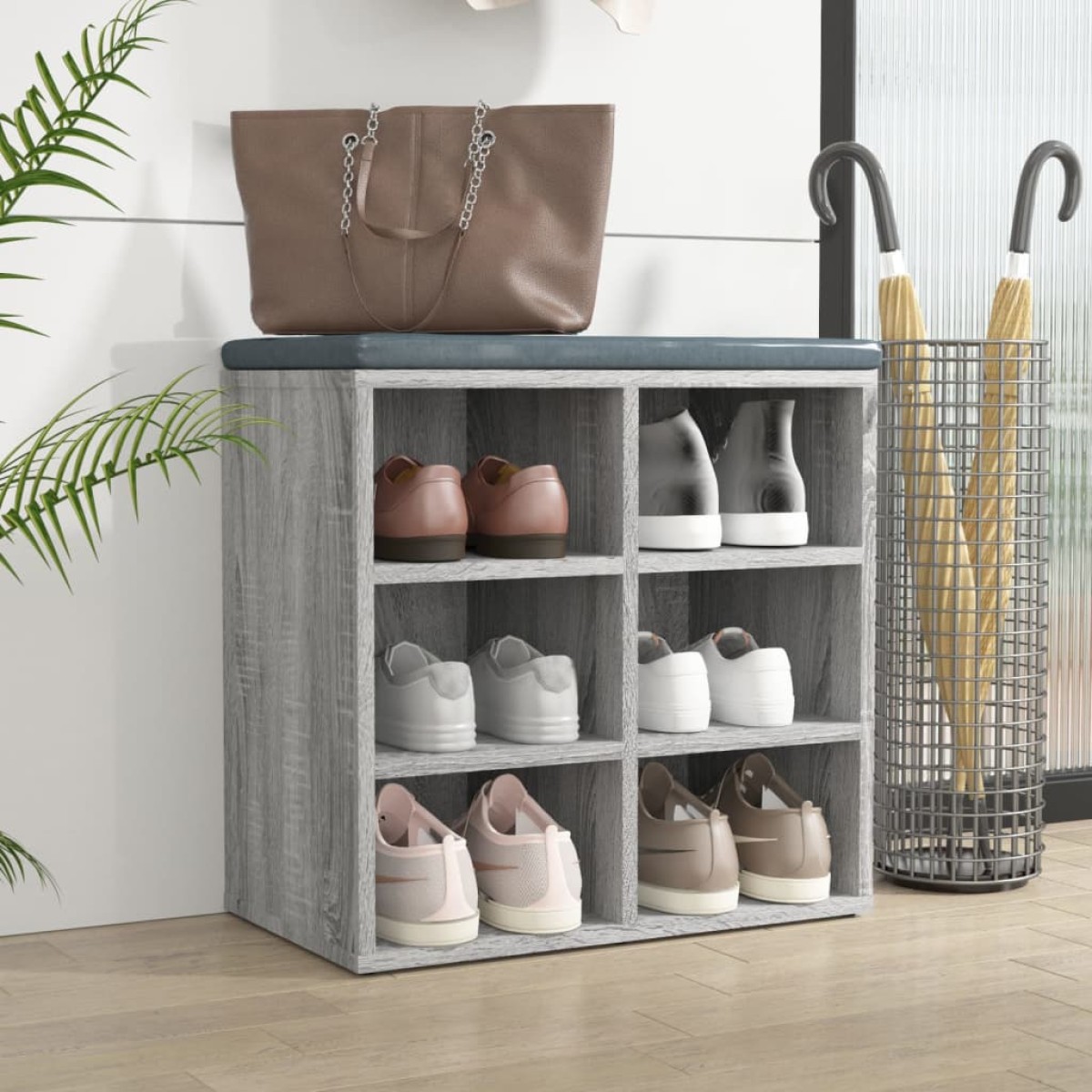 vidaXL Παπουτσοθήκη Γκρι Sonoma 52,5 x 30 x 50 εκ.