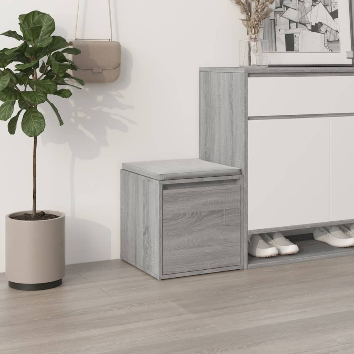 vidaXL Κουτί με Συρτάρι Γκρι Sonoma 40,5x40x40 εκ. Επεξεργασμένο Ξύλο