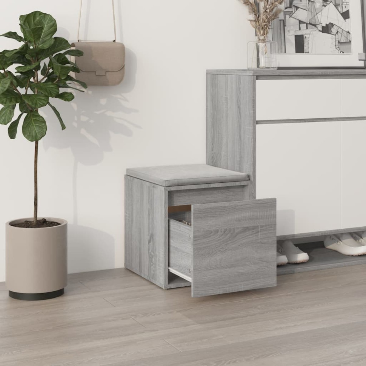 vidaXL Κουτί με Συρτάρι Γκρι Sonoma 40,5x40x40 εκ. Επεξεργασμένο Ξύλο