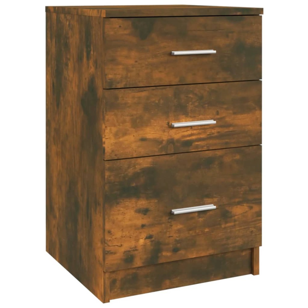 vidaXL Κομοδίνο Καπνιστή Δρυς 40 x 40 x 63 εκ. από Επεξεργασμένο Ξύλο