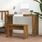 vidaXL Σκαμπό Μπουντουάρ Καπνιστή δρυς 70 x 35 x 45 εκ. Επεξ. Ξύλο