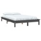 vidaXL Πλαίσιο Κρεβατιού Γκρι 120 x 200 εκ. από Μασίφ Ξύλο Πεύκου