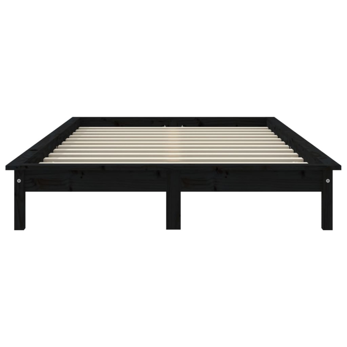 vidaXL Πλαίσιο Κρεβατιού Schwarz 140 x 190 εκ. από Μασίφ Ξύλο Πεύκου