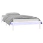 vidaXL Πλαίσιο Κρεβατιού με LED Λευκό 90 x 200 εκ. από Μασίφ Ξύλο