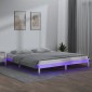 vidaXL Πλαίσιο Κρεβατιού με LED Λευκό 160 x 200 εκ. από Μασίφ Ξύλο