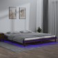 vidaXL Πλαίσιο Κρεβατιού LED Μελί 120x190 εκ. Μικρό Διπλό Μασίφ Ξύλο