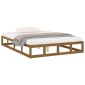 vidaXL Σκελετός κρεβατιού Honey Brown 150x200 cm King Size Μασίφ Ξύλο