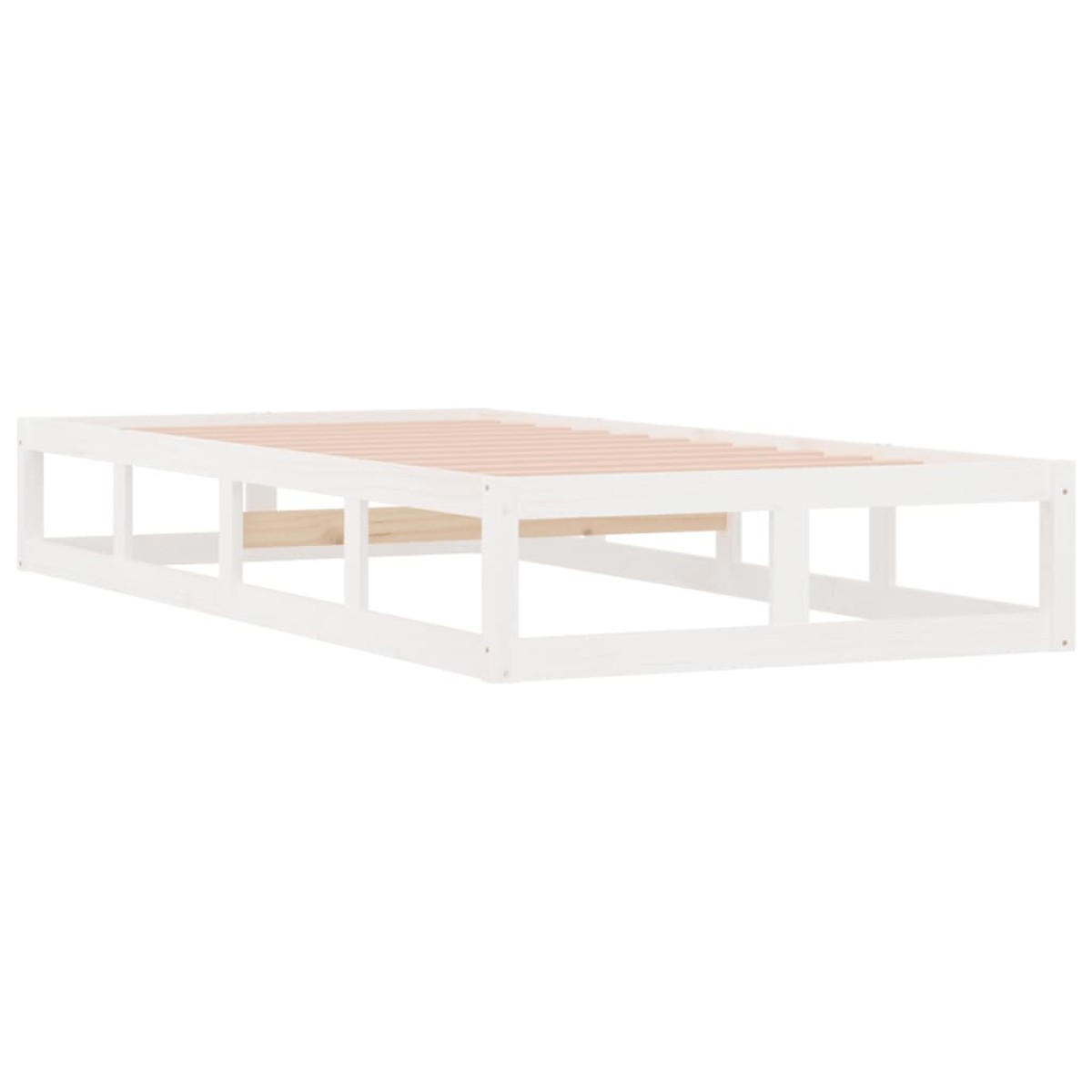 vidaXL Πλαίσιο Κρεβατιού Λευκό 75x190 εκ. Μασίφ Ξύλο Small Single
