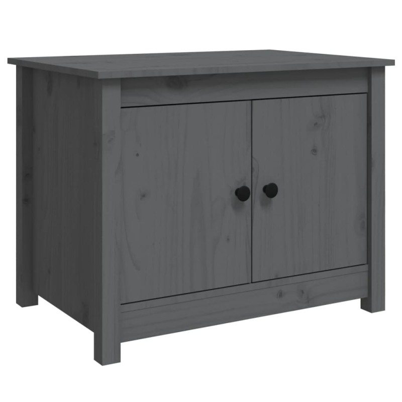 vidaXL Τραπεζάκι Σαλονιού Γκρι 71x49x55 εκ. από Μασίφ Ξύλο Πεύκου
