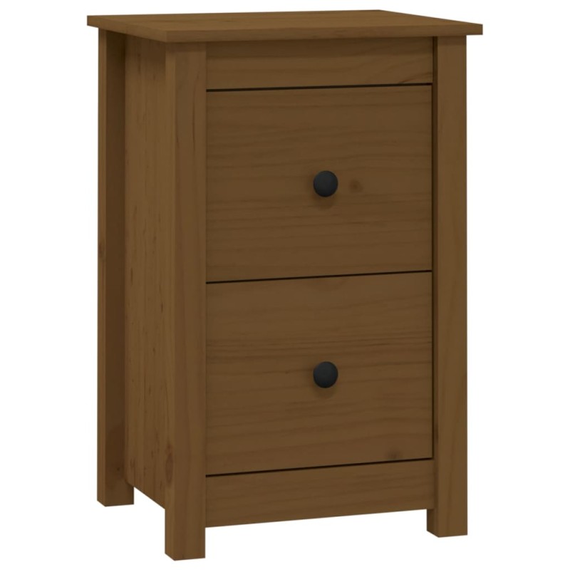 vidaXL Κομοδίνο Καφέ Μελί 40x35x61,5 εκ. από Μασίφ Ξύλο Πεύκου
