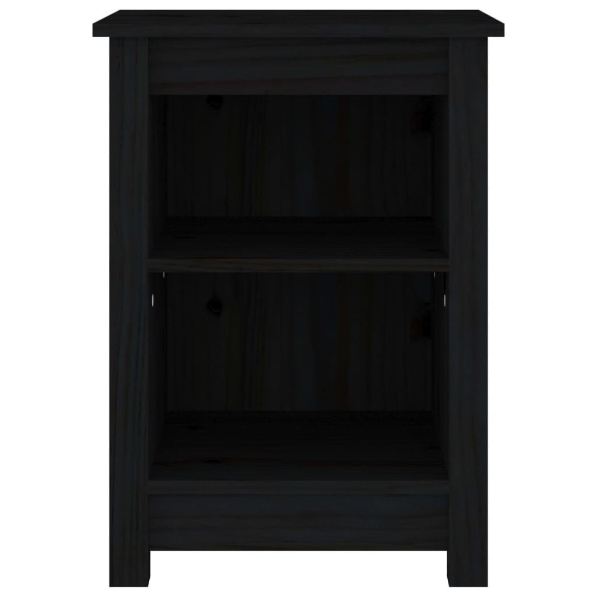vidaXL Κομοδίνο Μαύρο 40x35x55 εκ. από Μασίφ Ξύλο Πεύκου