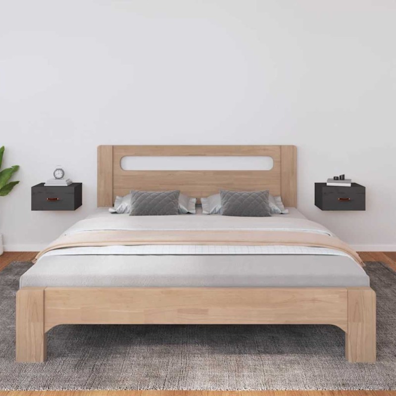 vidaXL Κομοδίνα Επιτοίχια 2 τεμ. Γκρι 40 x 29,5 x 22 εκ.